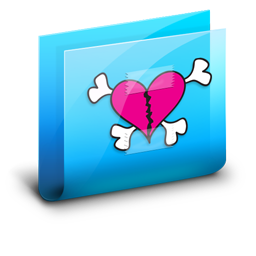 Folder Heart II Blue Icon 256x256 png